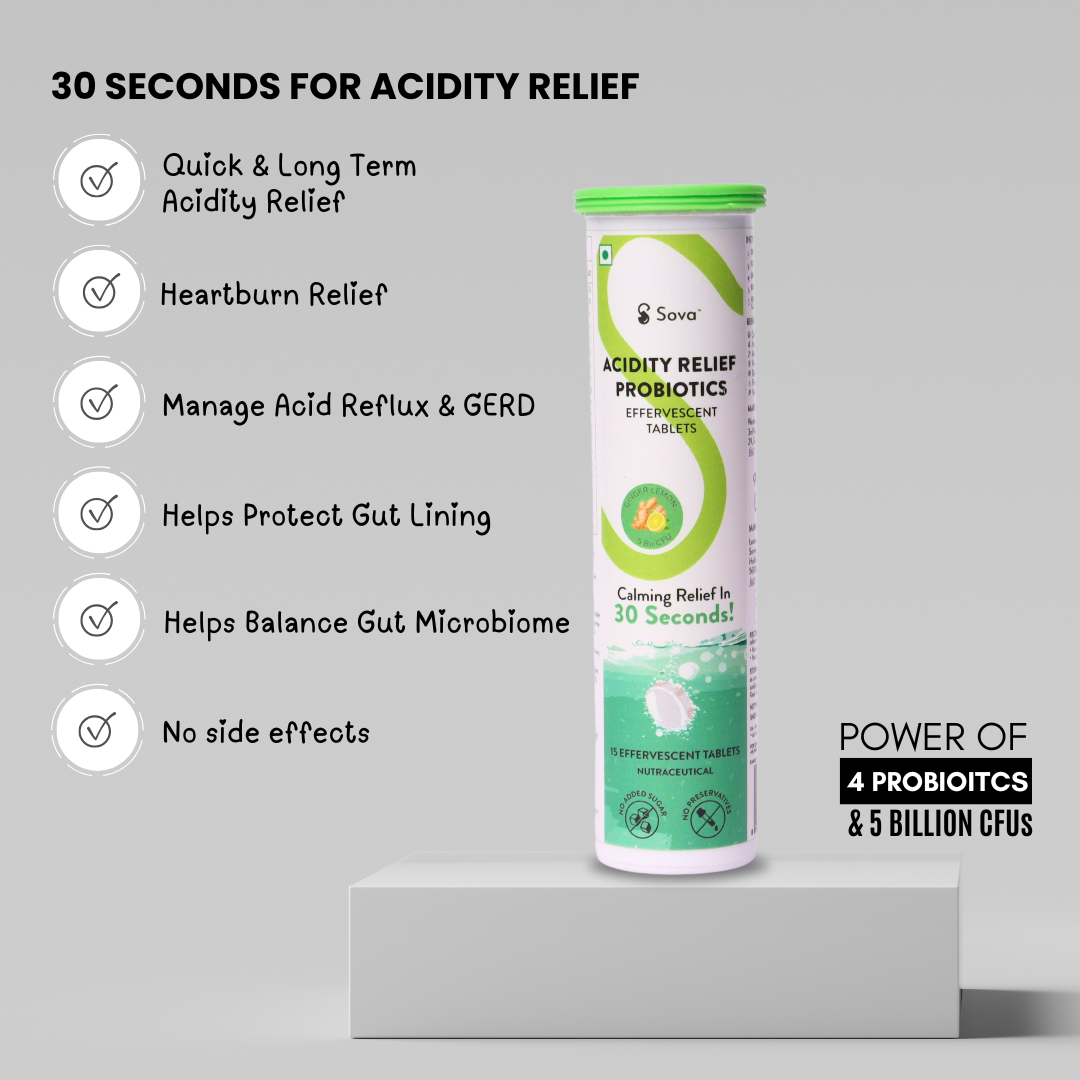 Acidity Relief Probiotics Effervescent Tablet | 30 Seconds Acidity Relief